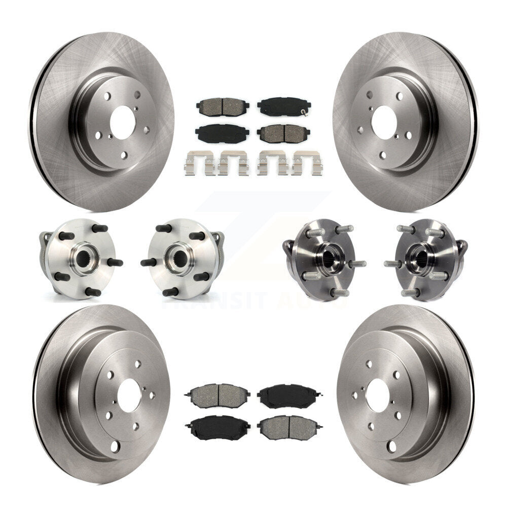 Hub Bearing Brake Rotor & Pads Front Rear Kit (10Pc) For 06-07 Subaru B9 Tribeca