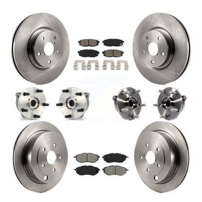 Hub Bearing Brake Rotor & Pads Front Rear Kit (10Pc) For 06-07 Subaru B9 Tribeca