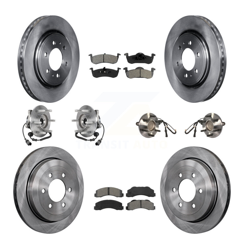 Hub Bearing Brake Rotor & Pads Front Rear Kit (10Pc) For Ford Expedition Lincoln