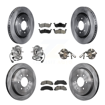 Hub Bearing Brake Rotor & Pads Front Rear Kit (10Pc) For Ford Expedition Lincoln