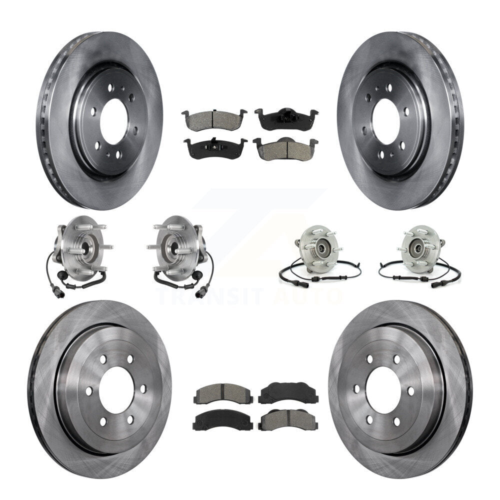 Hub Bearing Brake Rotor & Pads Front Rear Kit (10Pc) For Ford Expedition Lincoln
