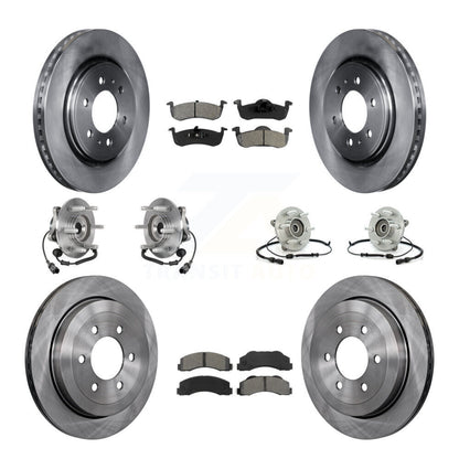 Hub Bearing Brake Rotor & Pads Front Rear Kit (10Pc) For Ford Expedition Lincoln