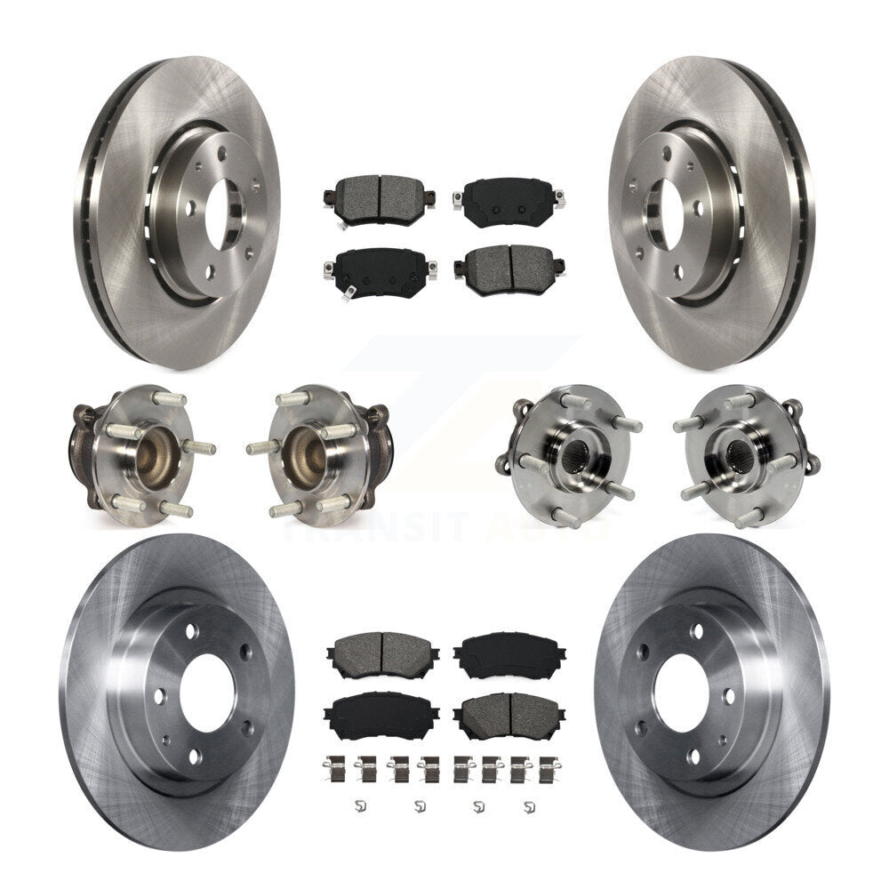 Hub Bearing Assembly Disc Brake Rotor And Pads Front Rear Kit (10Pc) For Mazda 6