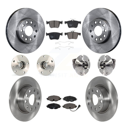 Hub Bearing Disc Brake Rotor Pad Front Rear Kit (10Pc) For Volkswagen Jetta 1.4L