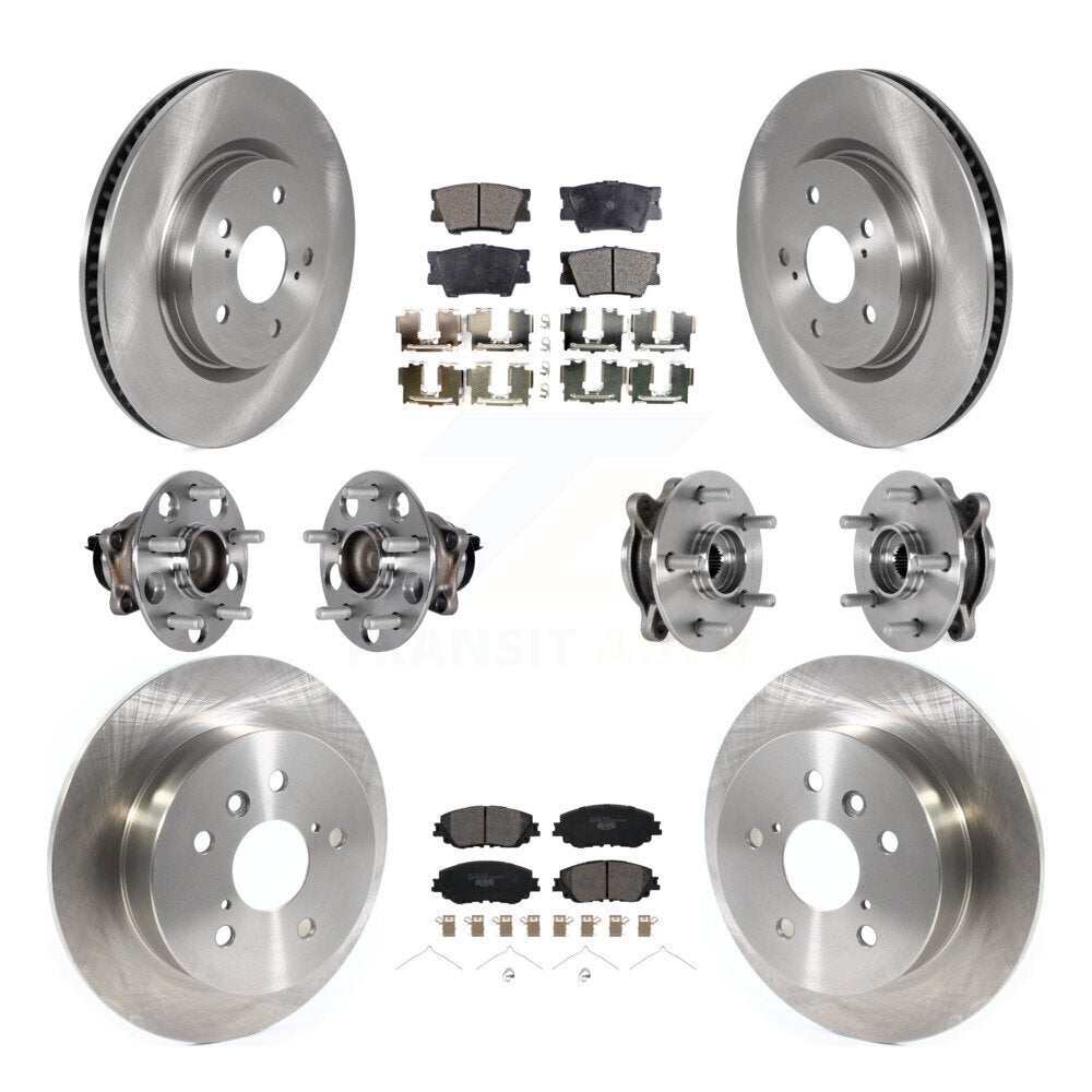 Hub Bearings Disc Brake Rotors And Pads Front Rear Kit (10Pc) For Toyota Camry
