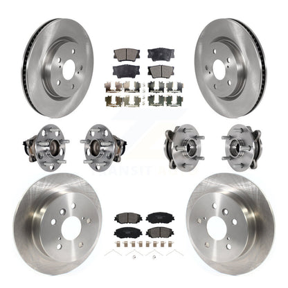 Hub Bearings Disc Brake Rotors And Pads Front Rear Kit (10Pc) For Toyota Camry