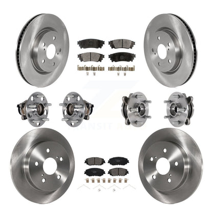 Hub Bearings Disc Brake Rotors And Pads Front Rear Kit (10Pc) For Toyota Camry