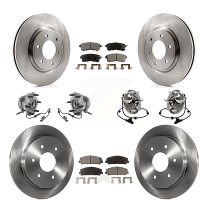 Hub Bearing Brake Rotor & Pads Front Rear Kit (10Pc) For 17-19 Nissan Armada AWD