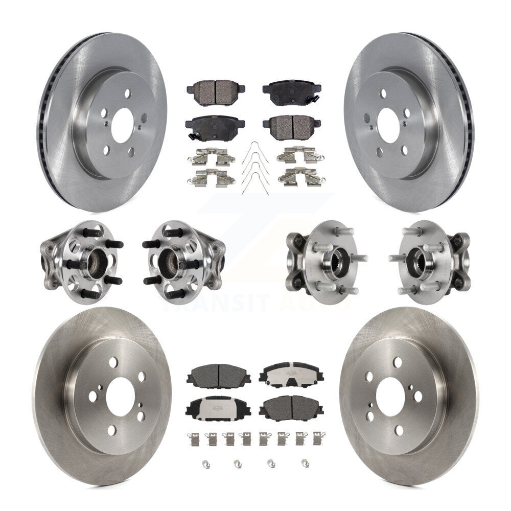 Hub Bearing Brake Rotor & Pad Front Rear Kit (10Pc) For 20-22 Toyota Prius Prime