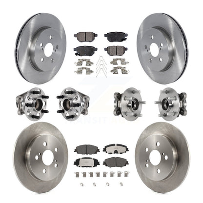 Hub Bearing Brake Rotor & Pad Front Rear Kit (10Pc) For 20-22 Toyota Prius Prime