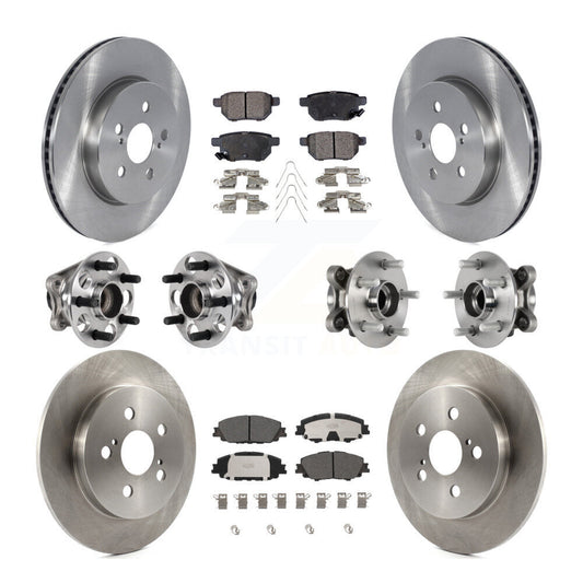 Hub Bearing Brake Rotor & Pad Front Rear Kit (10Pc) For 20-22 Toyota Prius Prime