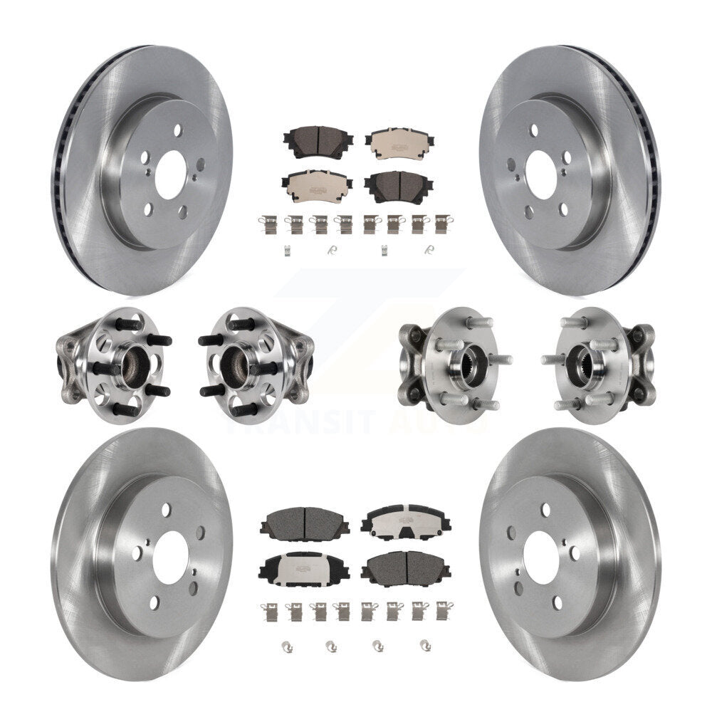 Hub Bearings Disc Brake Rotors And Pads Front Rear Kit (10Pc) For Toyota Corolla