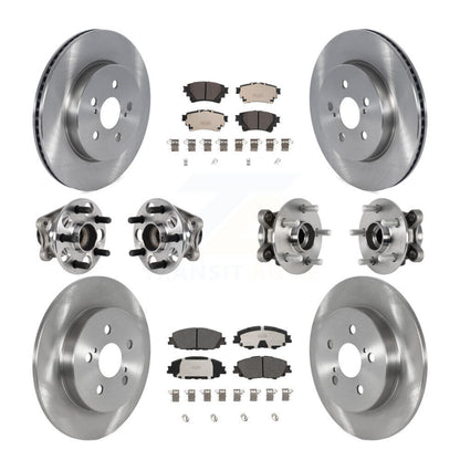 Hub Bearings Disc Brake Rotors And Pads Front Rear Kit (10Pc) For Toyota Corolla