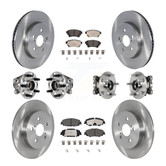 Hub Bearings Disc Brake Rotors And Pads Front Rear Kit (10Pc) For Toyota Corolla