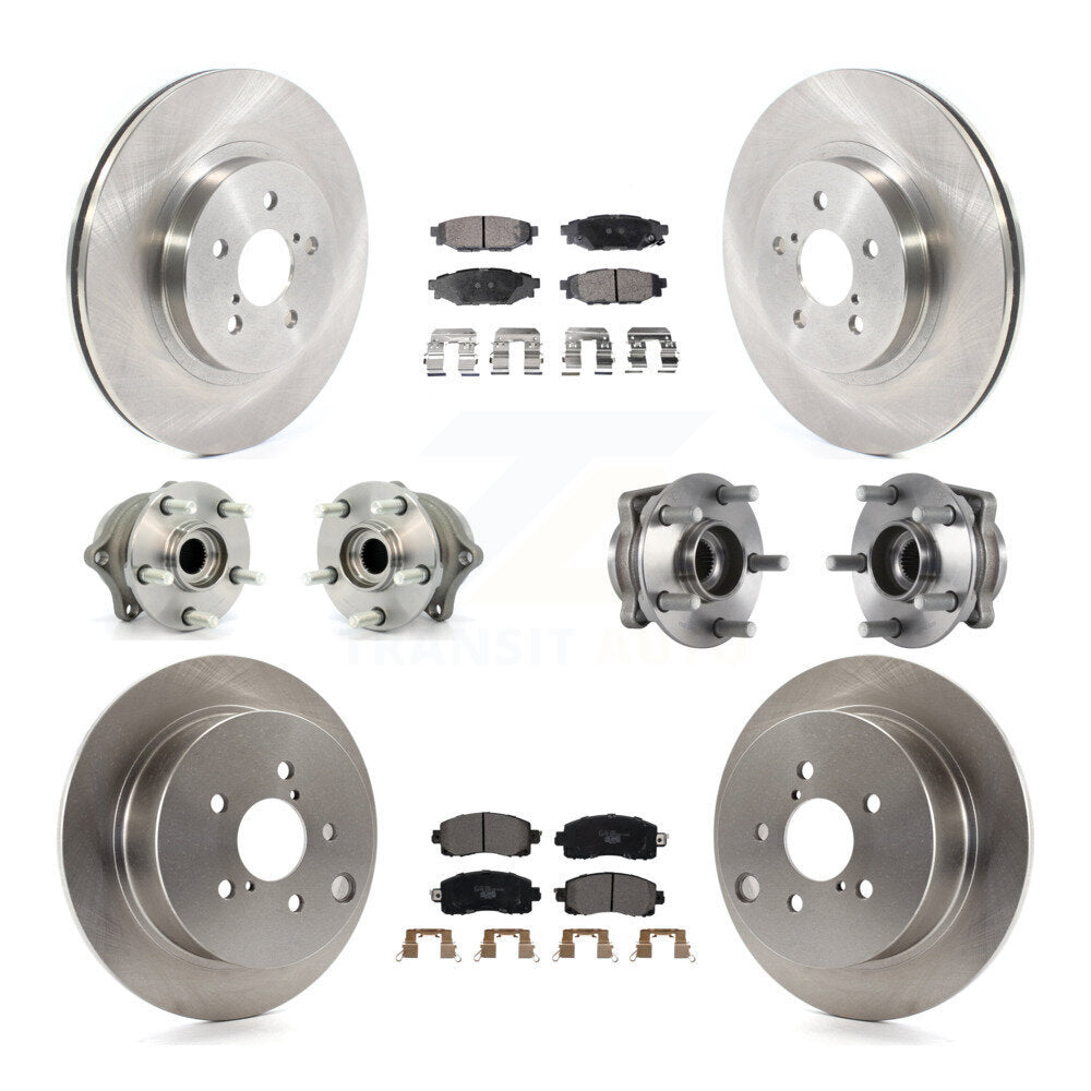 Hub Bearing Disc Brake Rotor And Pads Front Rear Kit (10Pc) For Subaru Crosstrek