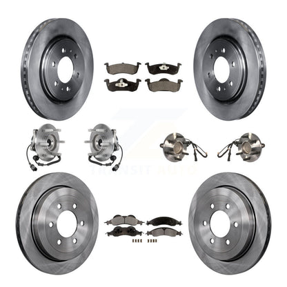 Hub Bearing Brake Rotor & Pads Front Rear Kit (10Pc) For Ford Expedition Lincoln