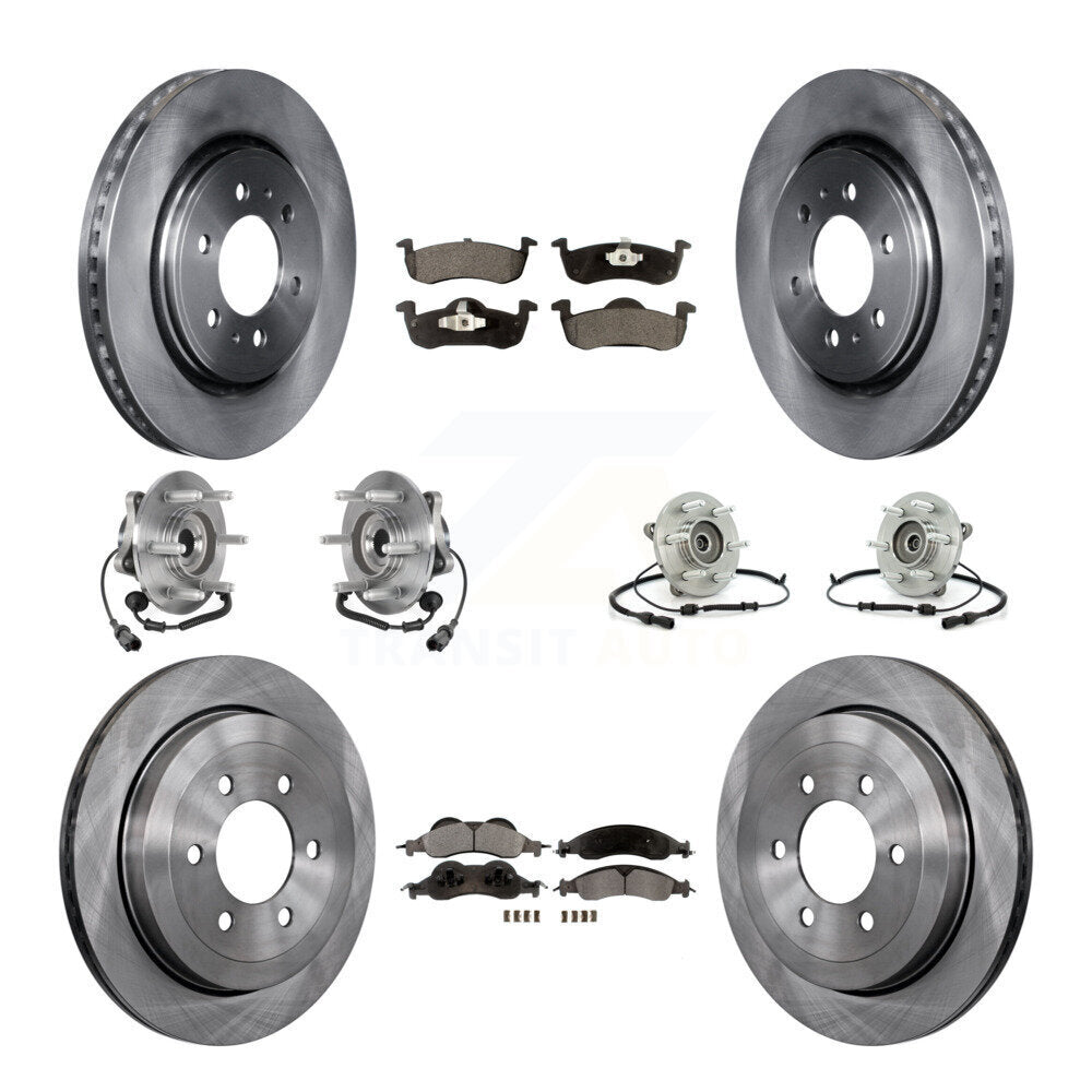 Hub Bearing Brake Rotor & Pads Front Rear Kit (10Pc) For Ford Expedition Lincoln