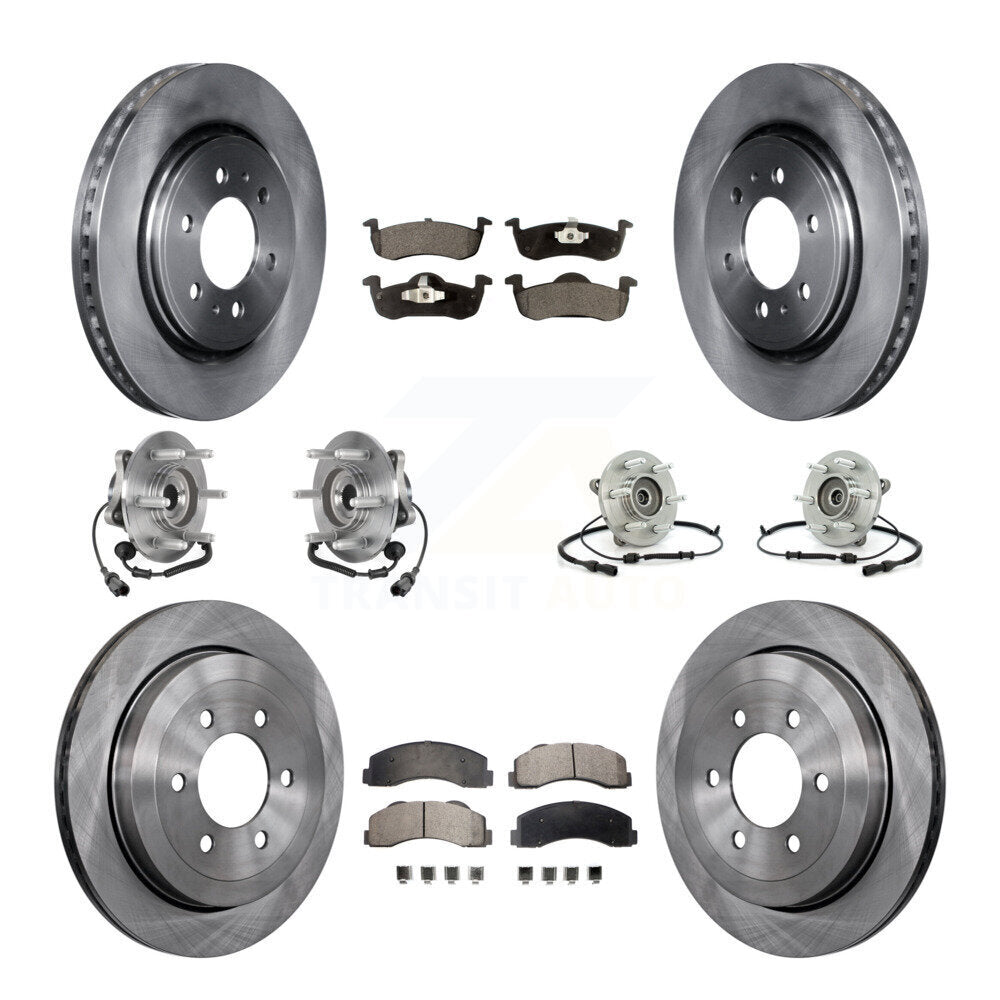 Hub Bearing Brake Rotor & Pads Front Rear Kit (10Pc) For Ford Expedition Lincoln