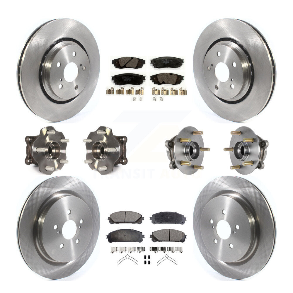 Hub Bearing Brake Rotor Pads Front Rear Kit (10Pc) For Lexus RX350 RX450h RX350L