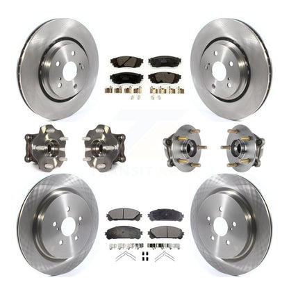 Hub Bearing Brake Rotor Pads Front Rear Kit (10Pc) For Lexus RX350 RX450h RX350L