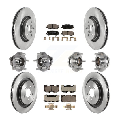 Hub Bearings Disc Brake Rotors And Pads Front Rear Kit (10Pc) For Ford Mustang