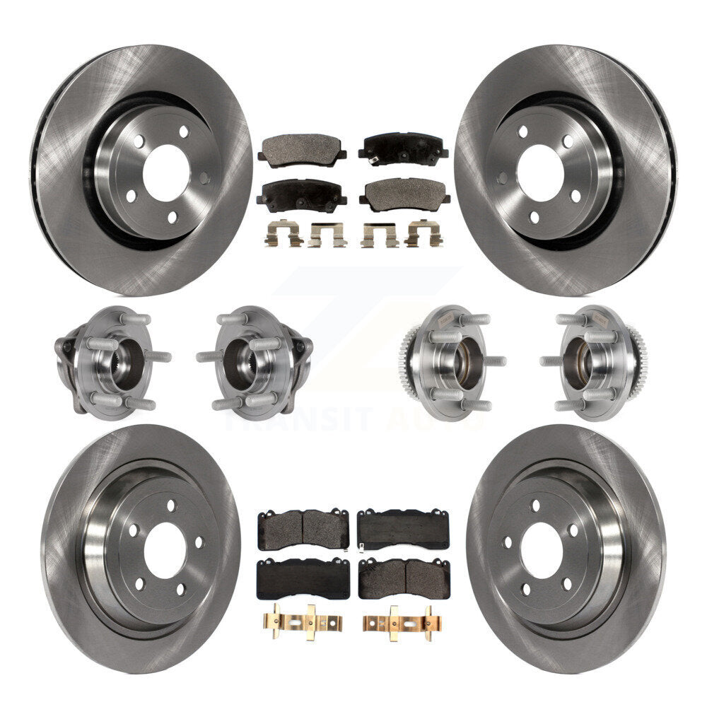 Hub Bearing Brake Rotor Pads Front Rear Kit (10Pc) For Ford Mustang V6 with 3.7L