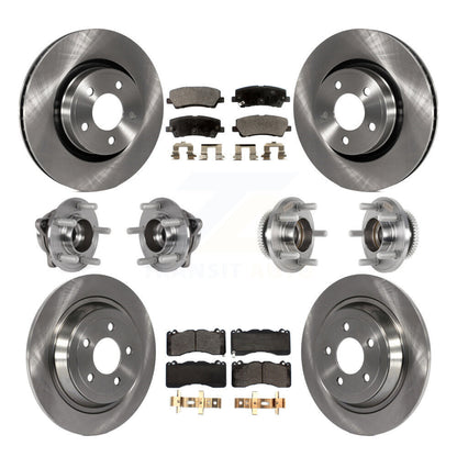 Hub Bearing Brake Rotor Pads Front Rear Kit (10Pc) For Ford Mustang V6 with 3.7L
