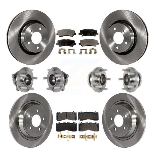Hub Bearing Brake Rotor Pads Front Rear Kit (10Pc) For Ford Mustang V6 with 3.7L