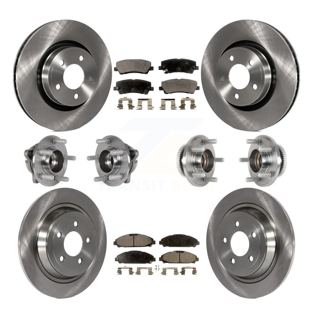 Hub Bearing Brake Rotor Pads Front Rear Kit (10Pc) For Ford Mustang V6 with 3.7L