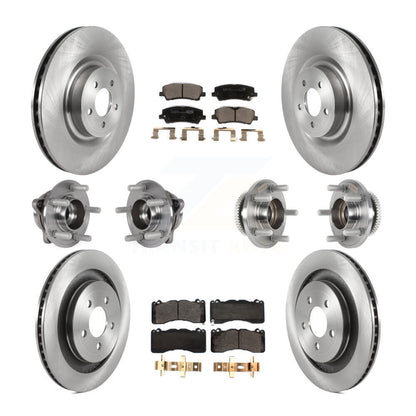 Hub Bearings Disc Brake Rotors And Pads Front Rear Kit (10Pc) For Ford Mustang