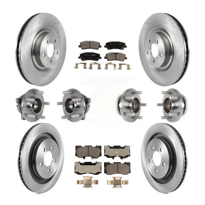 Hub Bearings Disc Brake Rotors And Pads Front Rear Kit (10Pc) For Ford Mustang