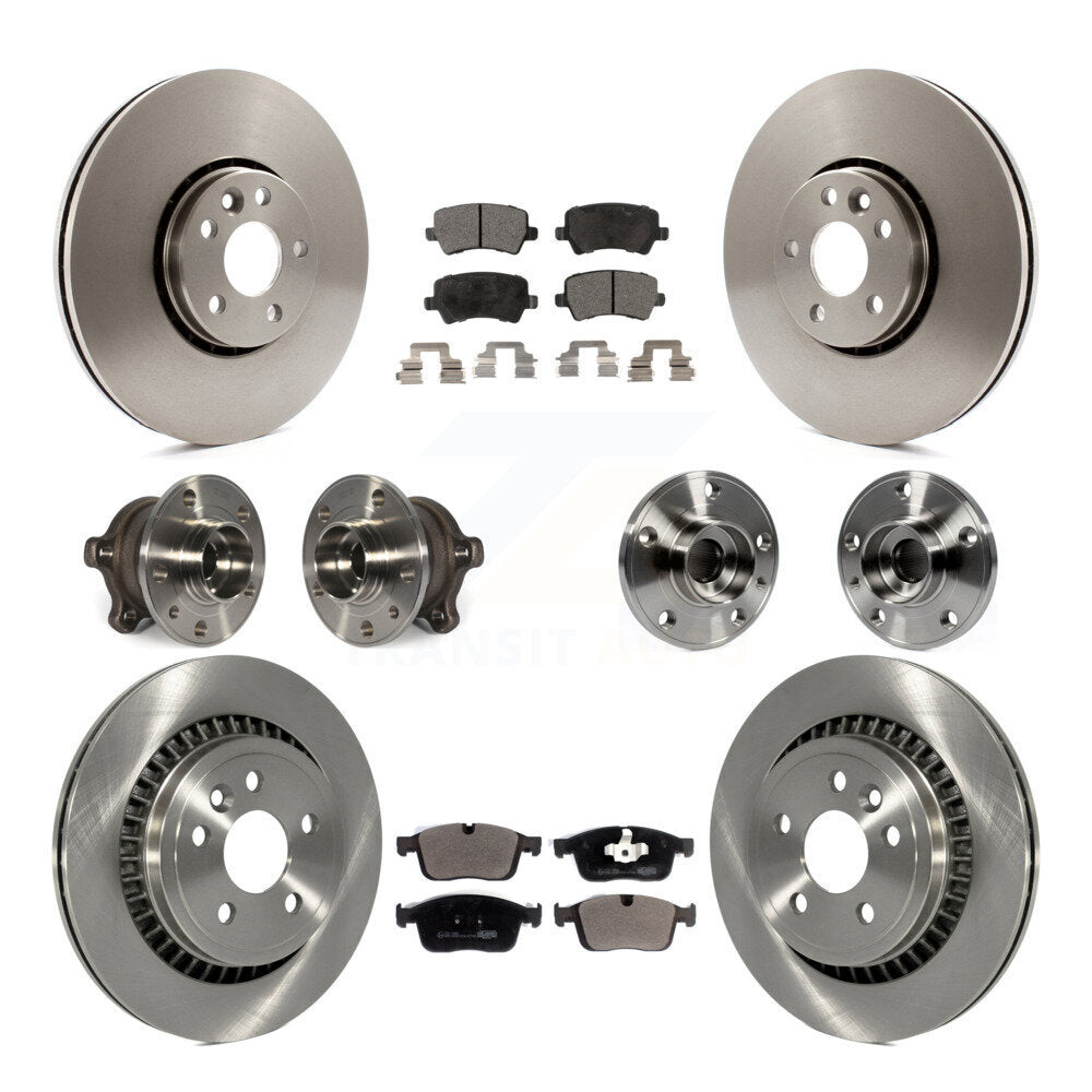 Hub Bearing Disc Brake Rotor & Pad Front Rear Kit (10Pc) For 2017 Volvo XC60 AWD