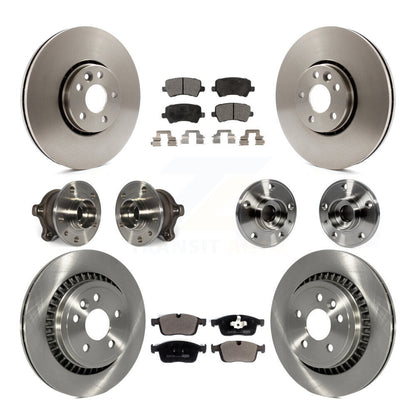 Hub Bearing Disc Brake Rotor & Pad Front Rear Kit (10Pc) For 2017 Volvo XC60 AWD