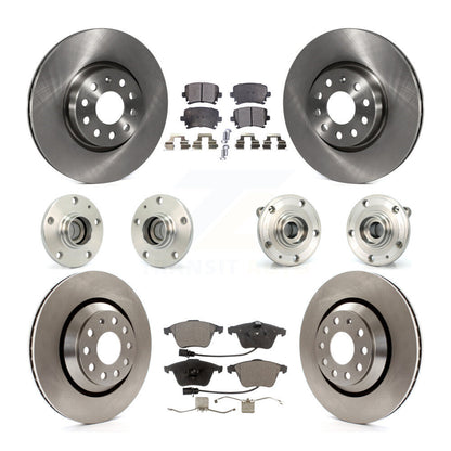 Hub Bearings Disc Brake Rotors And Pads Front Rear Kit (10Pc) For Volkswagen CC