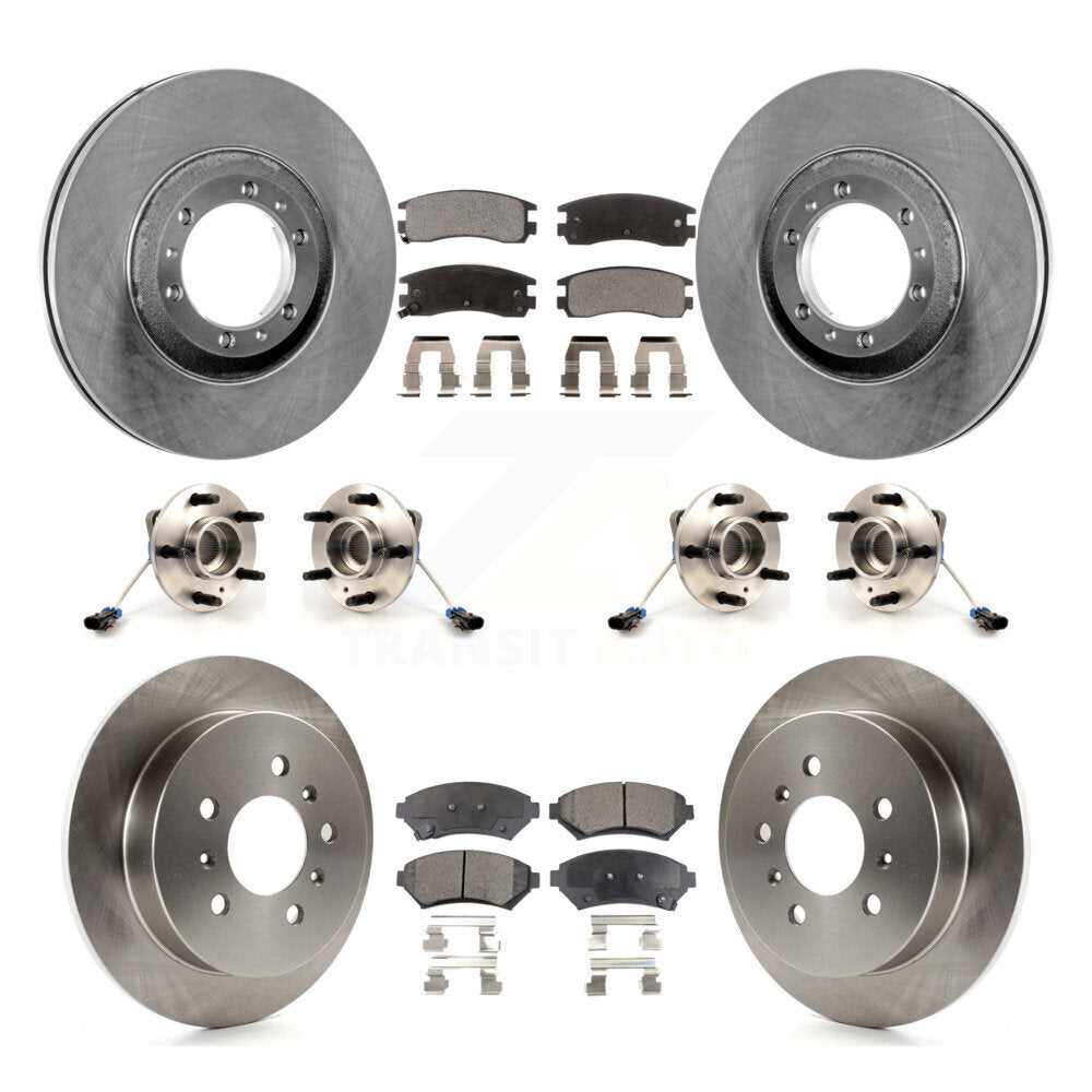 Hub Bearing Brake Rotor & Pad Front Rear Kit (10Pc) For 2001 Pontiac Montana AWD