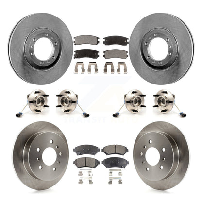 Hub Bearing Brake Rotor & Pad Front Rear Kit (10Pc) For 2001 Pontiac Montana AWD