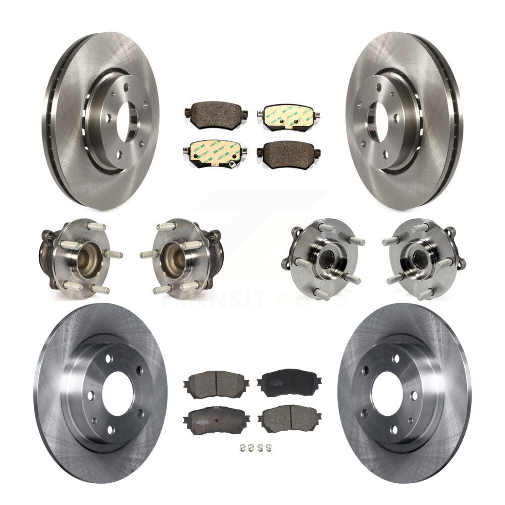 Hub Bearing Disc Brake Rotors And Ceramic Pads Front Rear Kit (10Pc) For Mazda 6