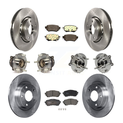 Hub Bearing Disc Brake Rotors And Ceramic Pads Front Rear Kit (10Pc) For Mazda 6