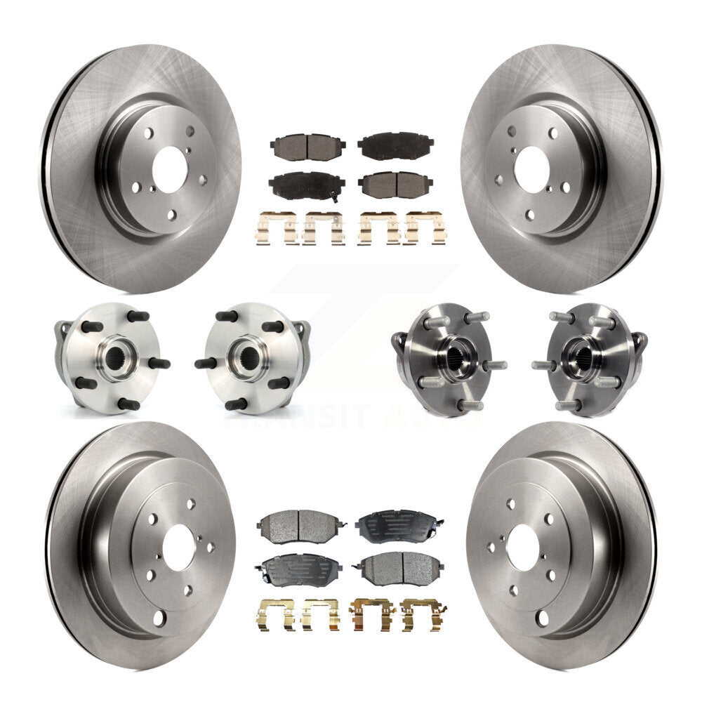 Hub Bearing Brake Rotor & Pads Front Rear Kit (10Pc) For 06-07 Subaru B9 Tribeca