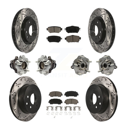 Hub Bearing Coated Brake Rotor Pads Front Rear Kit (10Pc) For Nissan Rogue Sport