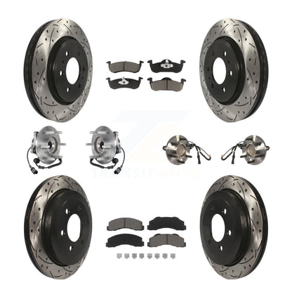 Hub Bearing Coated Brake Rotor Pad Front Rear Kit (10Pc) For Ford Expedition RWD