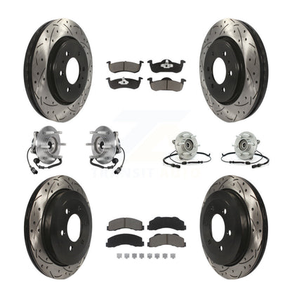 Hub Bearing Coated Brake Rotor Pad Front Rear Kit (10Pc) For Ford Expedition 4WD