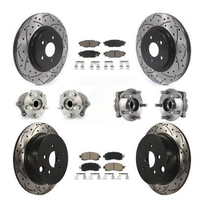 Hub Bearing Coated Brake Rotor & Pads Front Rear Kit (10Pc) For Subaru Crosstrek