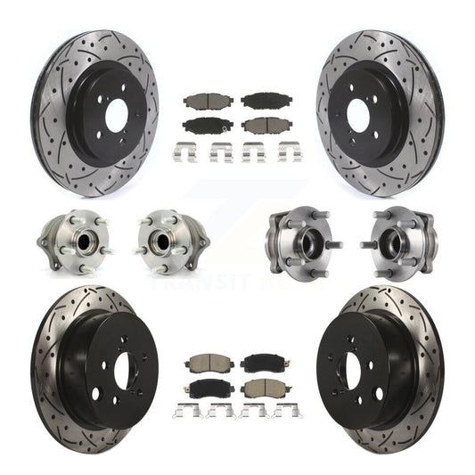 Hub Bearing Coated Brake Rotor & Pads Front Rear Kit (10Pc) For Subaru Crosstrek