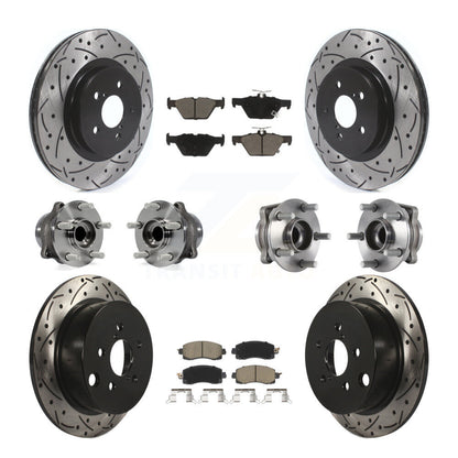 Hub Bearing Coated Brake Rotor & Pads Front Rear Kit (10Pc) For Subaru Crosstrek