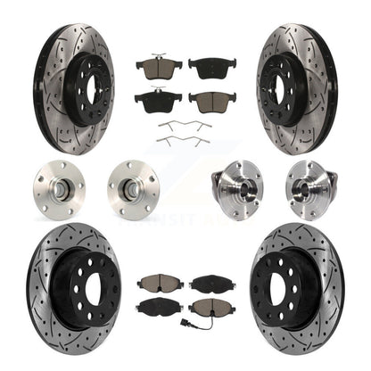 Hub Bearing Coat Brake Rotor Pad Front Rear Kit (10Pc) For Volkswagen Jetta 1.4L