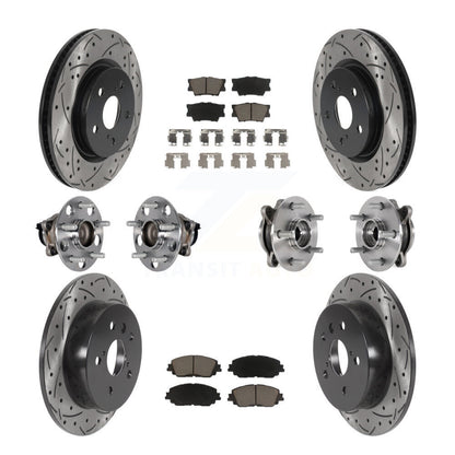 Hub Bearing Coated Disc Brake Rotor & Pad Front Rear Kit (10Pc) For Toyota Camry