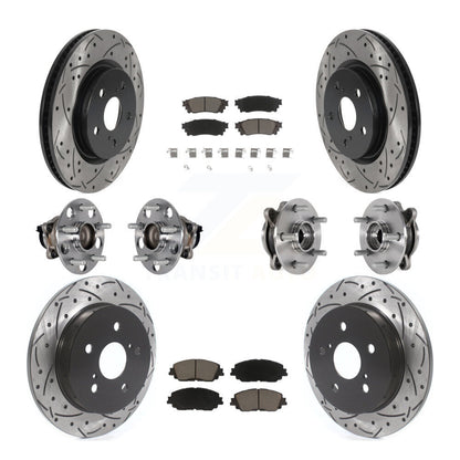 Hub Bearing Coated Disc Brake Rotor & Pad Front Rear Kit (10Pc) For Toyota Camry