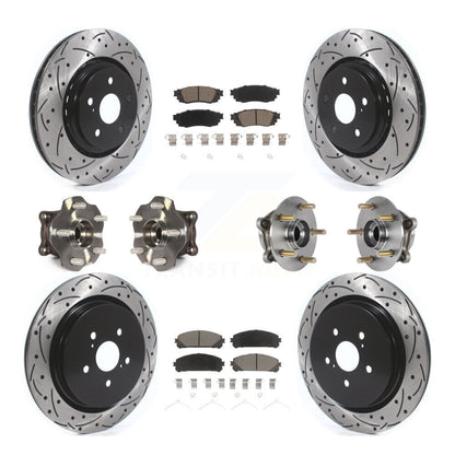 Hub Bearing Coated Brake Rotor Pads Front Rear Kit (10Pc) For Lexus RX350 RX450h