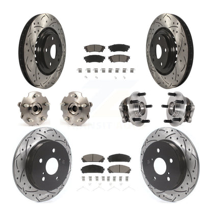 Hub Bearing Coated Brake Rotor Pads Front Rear Kit (10Pc) For Lexus NX300 NX200t